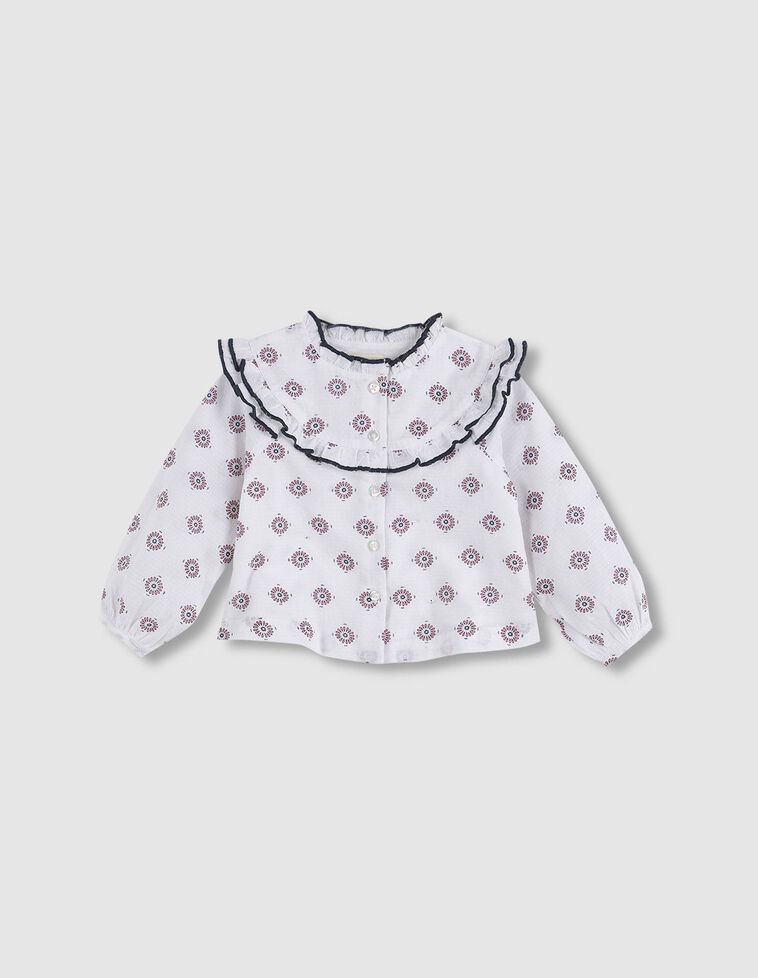 Camisa estampada con volante 