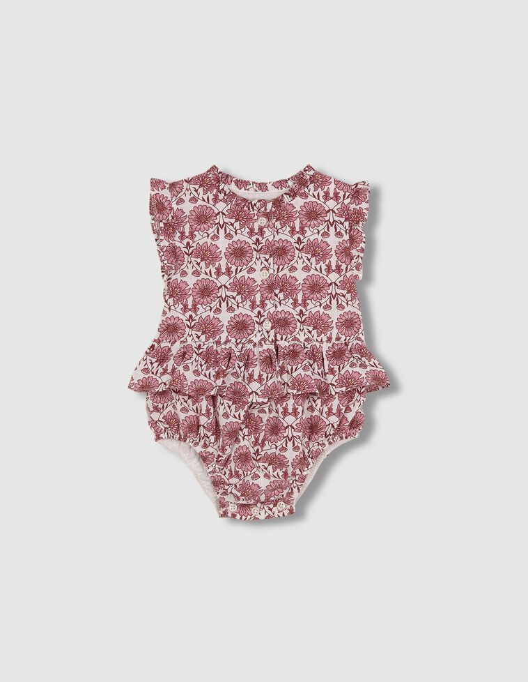 Ranita estampada con volantes rosa
