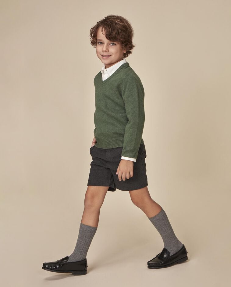 Jersey cuello pico verde ni&ntilde;o
