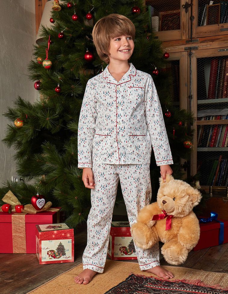 Pijama Estampado Navidad  Blanco Roto