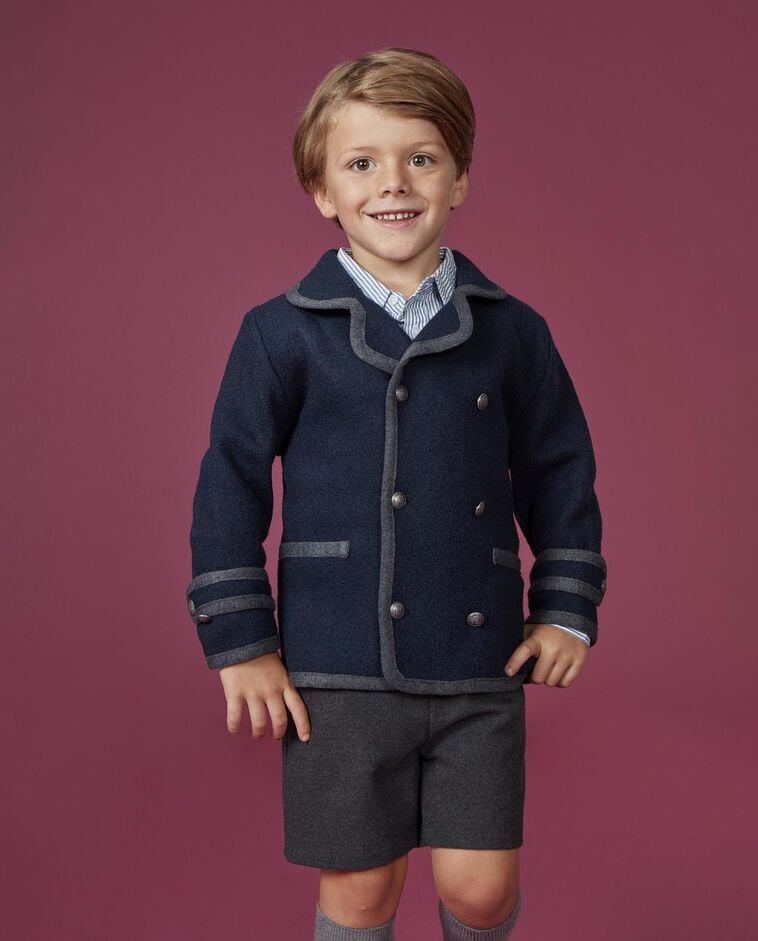 Pantal&oacute;n corto de franela gris ni&ntilde;o