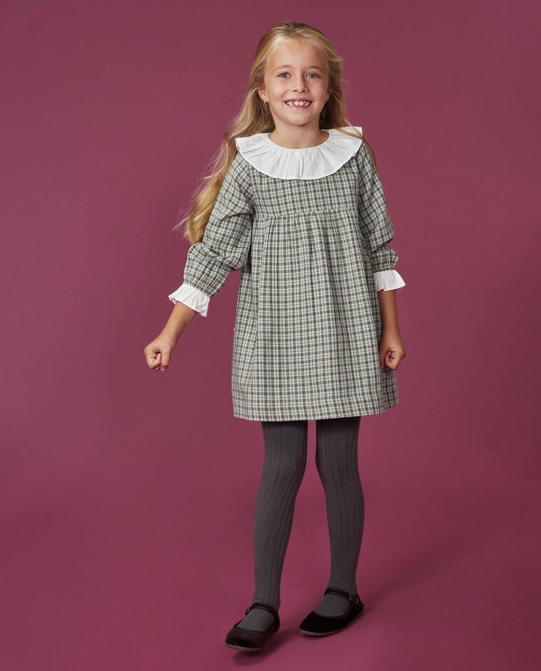 Vestido de cuadros gris ni&ntilde;a