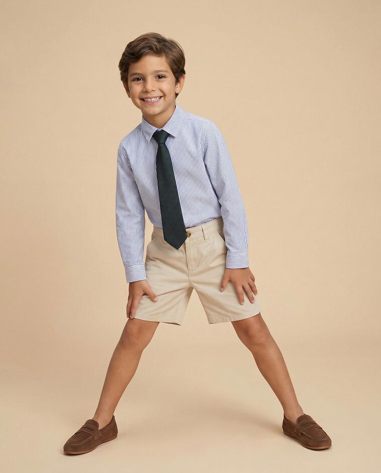 Pantal&oacute;n corto de sarga piedra