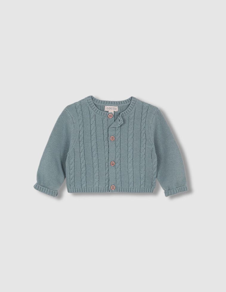 Chaqueta de punto ochos turquesa