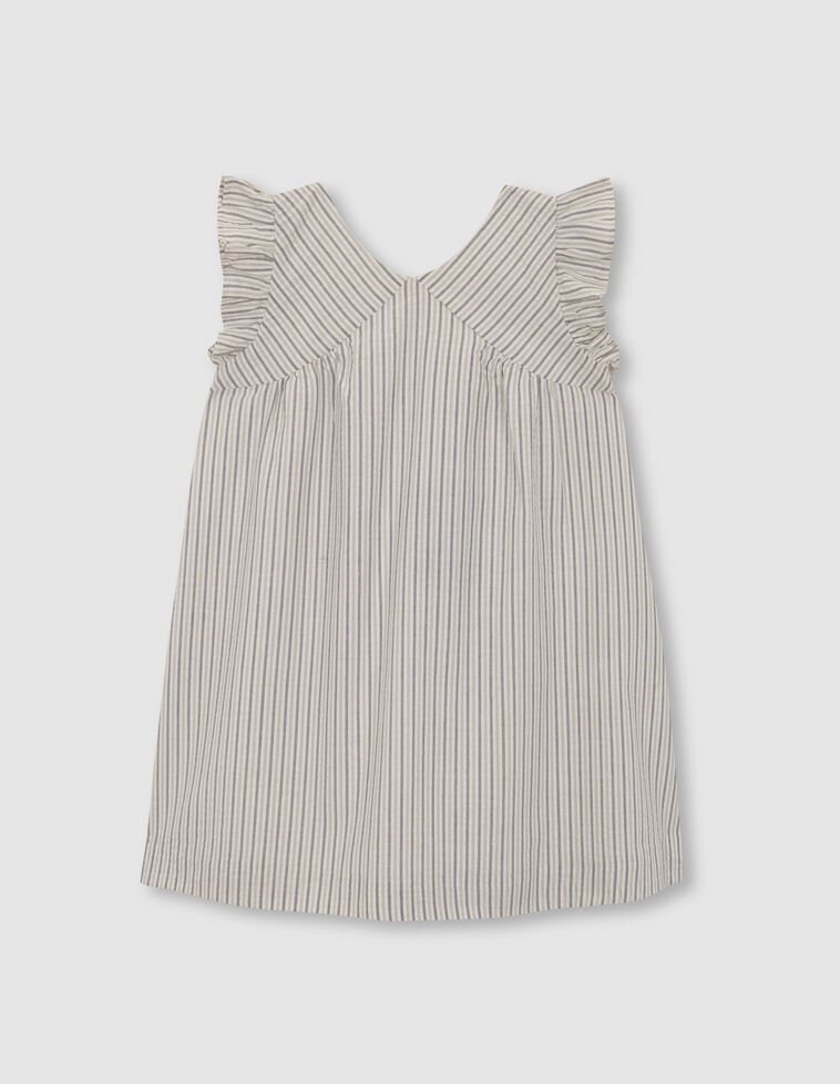 Vestido seersucker rayas verde