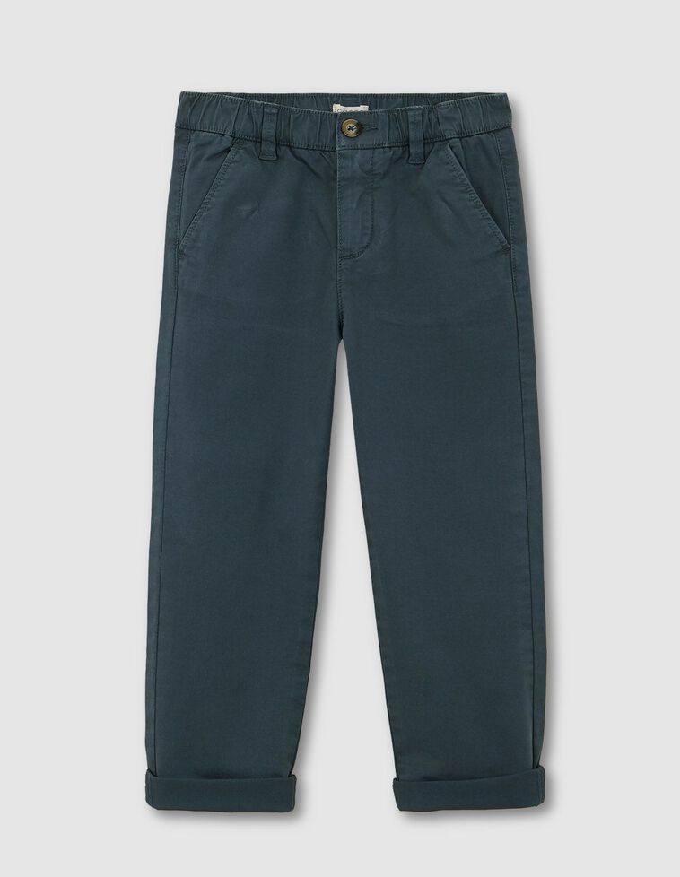 Pantalón chino con goma azul claro