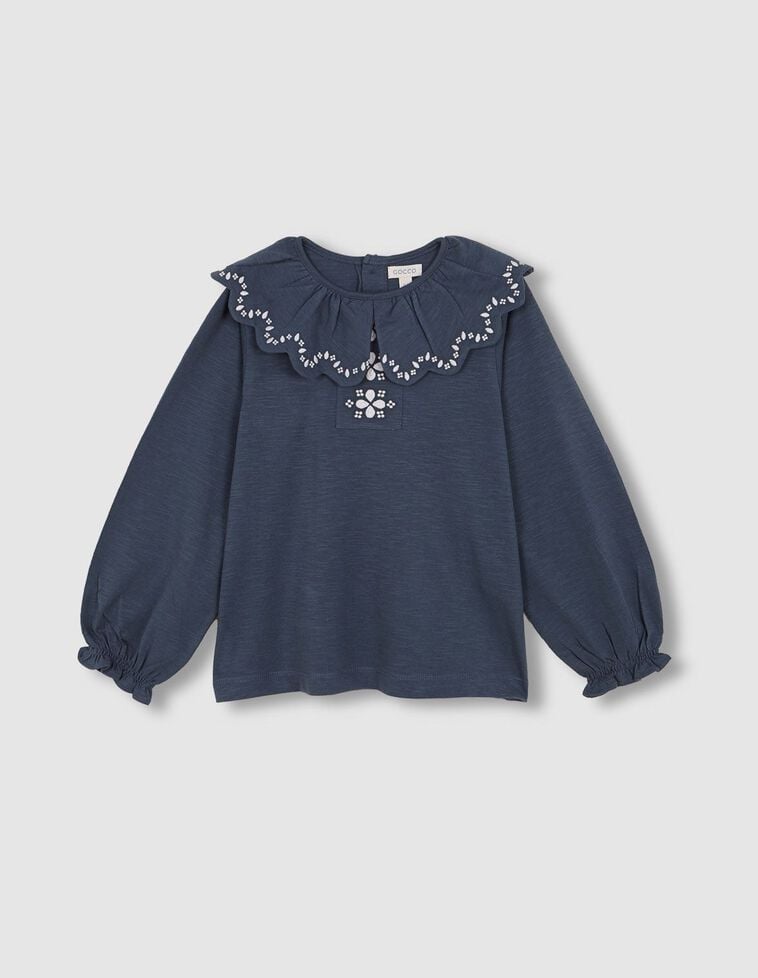 Camiseta con bordados verde