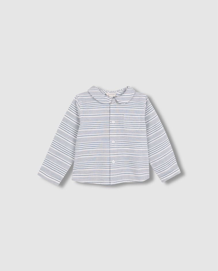 Camisa de rayas horizontales azul
