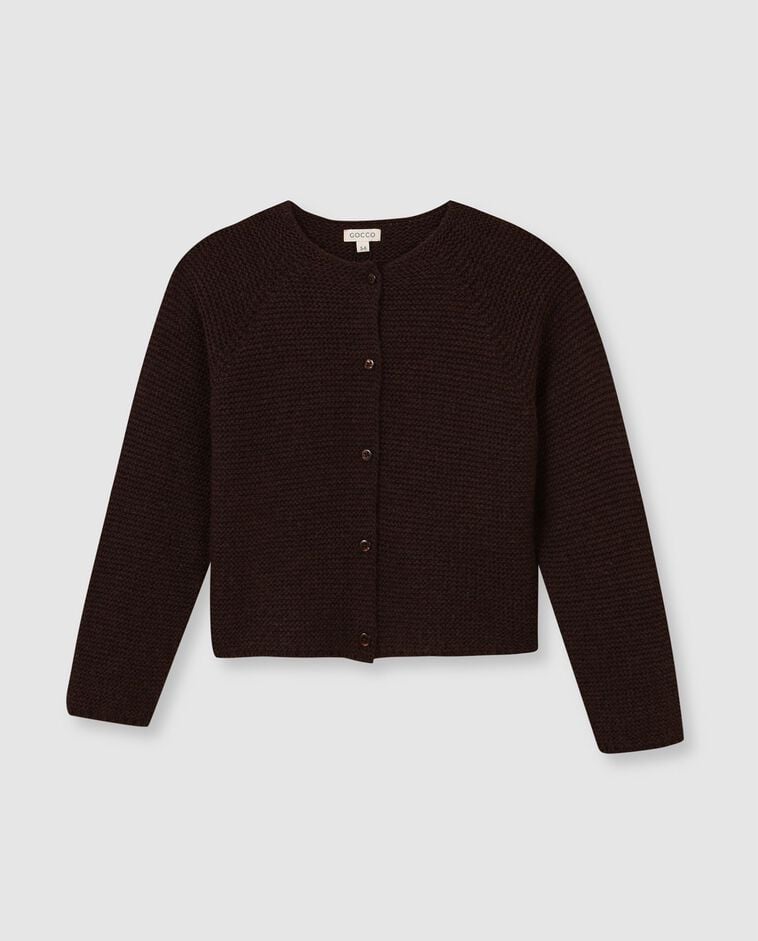 Chaqueta de punto bobo marr&oacute;n ni&ntilde;a