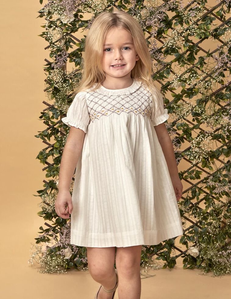 Vestido nido de abeja blanco