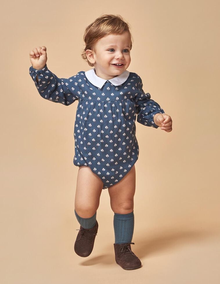 Ranita manga larga estampada azul