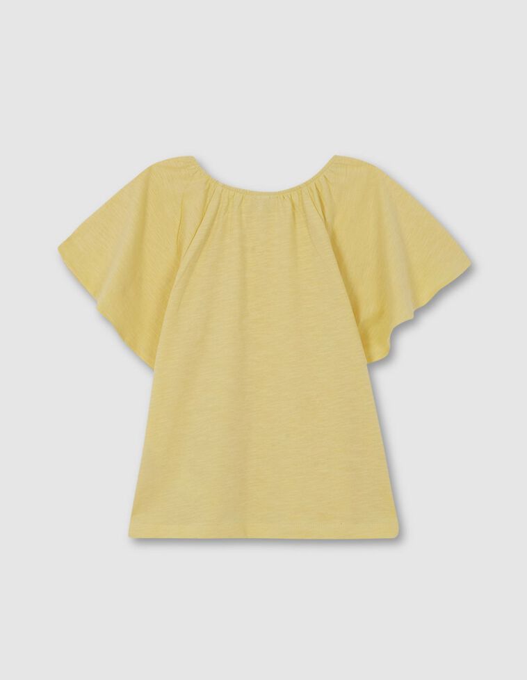Camiseta cuello elástico amarillo claro