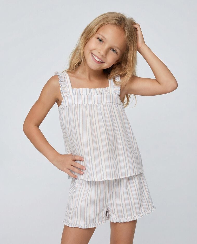 Pijama estampado rayas blanco