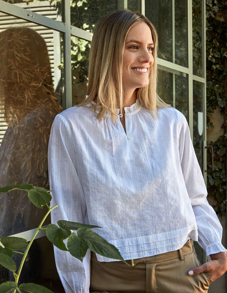 Camisa Bajo Jaretas Blanco Optico