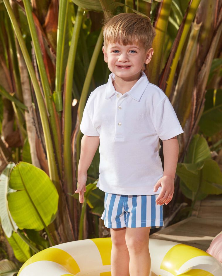 Traje de ba&ntilde;o de rayas azul