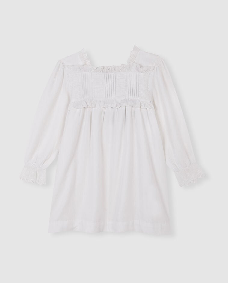 Vestido con encajes blanco ni&ntilde;a