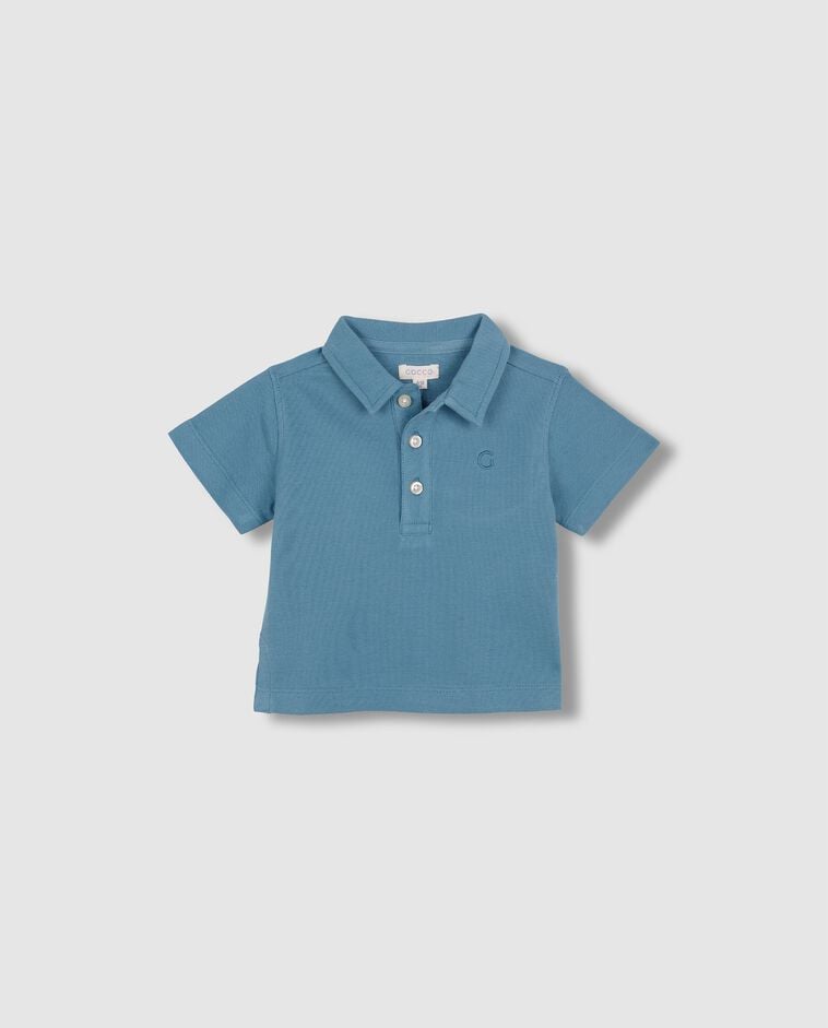 Polo b&aacute;sico de piqu&eacute; azul