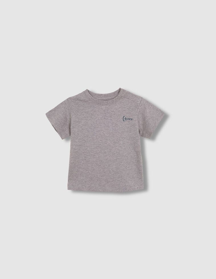 Camiseta con print gris