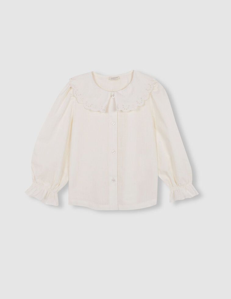 Blusa cuello ondas blanco