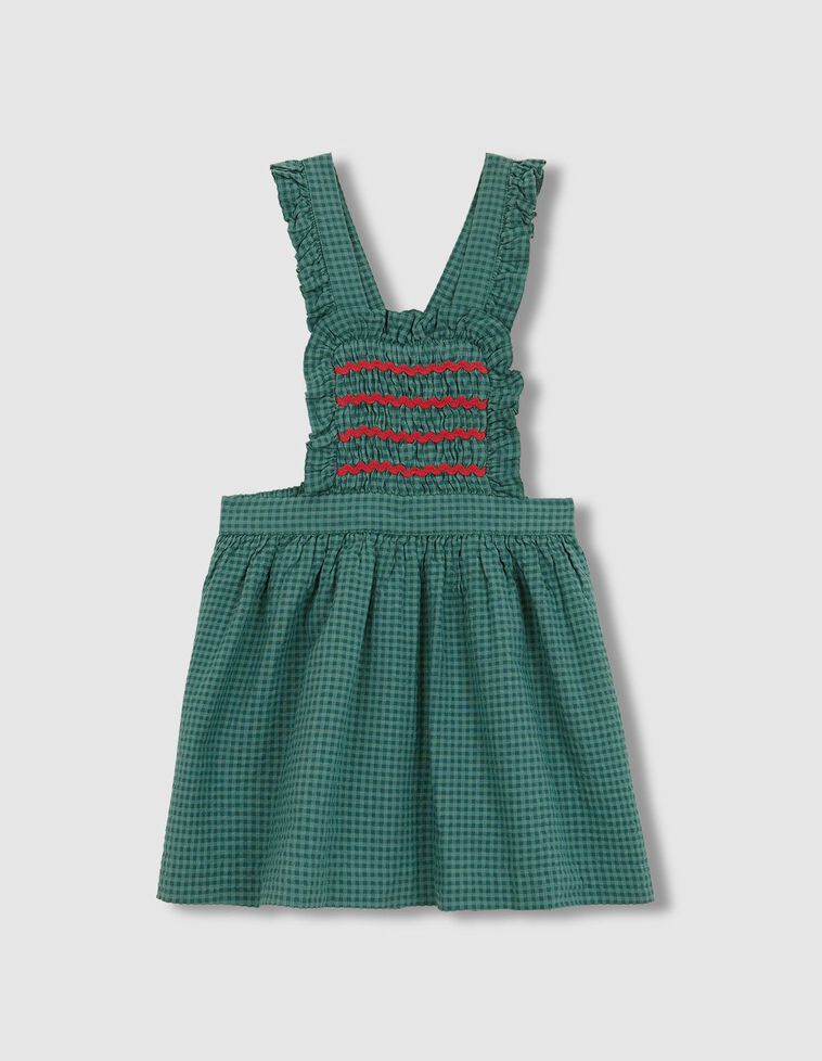 Pichi cuadro vichy con smock verde
