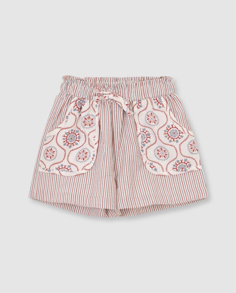 Pantal&oacute;n corto con tejidos a contraste blanco