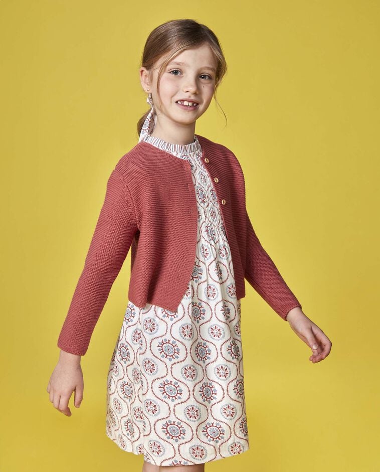 Chaqueta de punto manga larga rosa