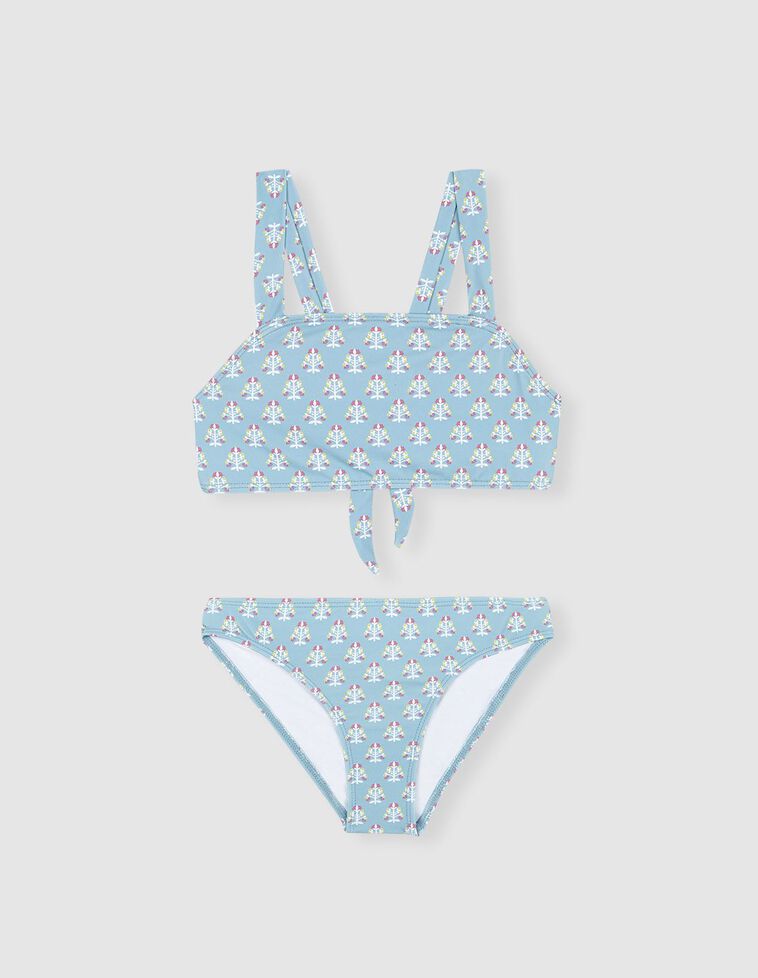 Envío Portavoz Consulado Bikini estampado indio turquesa de niña | Gocco