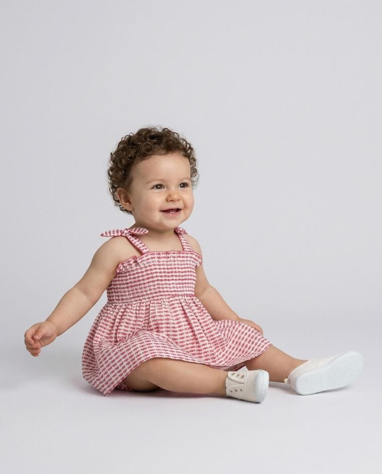 Vestido con volantes blanco