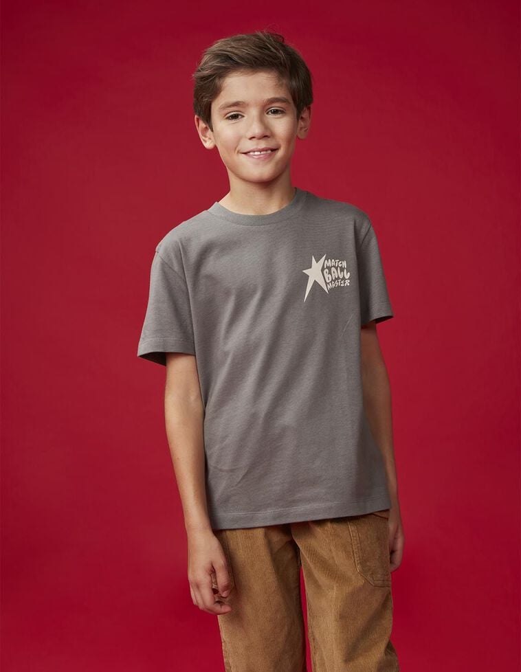 Camiseta print tennis gris