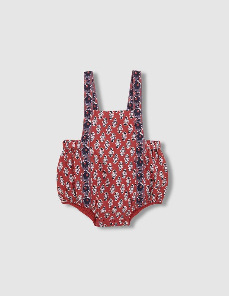 Ranita estampado de flores con tirantes granate