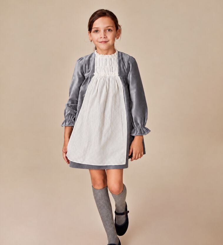 Vestido de terciopelo azul ni&ntilde;a