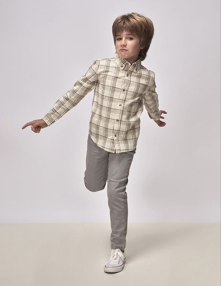 Camisa Cuadros  Crudo
