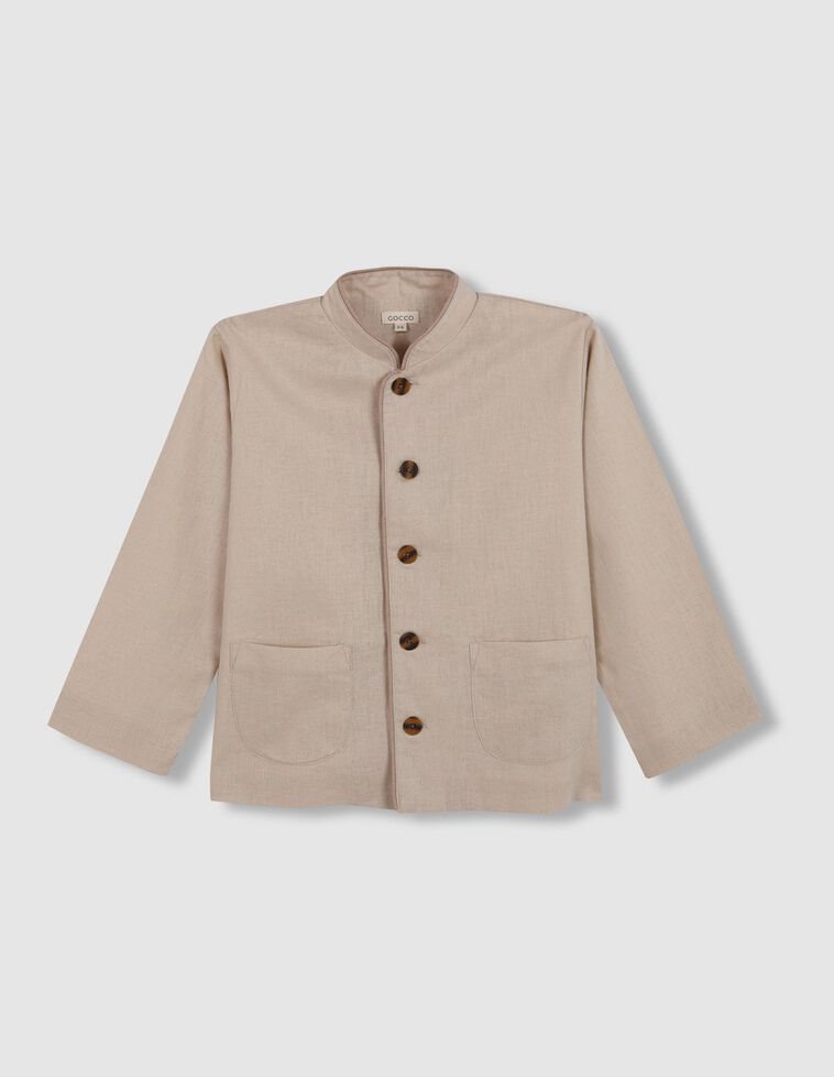 Chaqueta con lino marrón