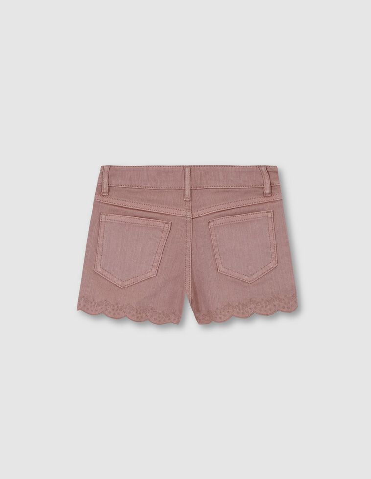 Pantalón corto openwork rosa viejo
