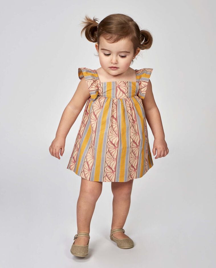 Vestido estampado etnico rosa