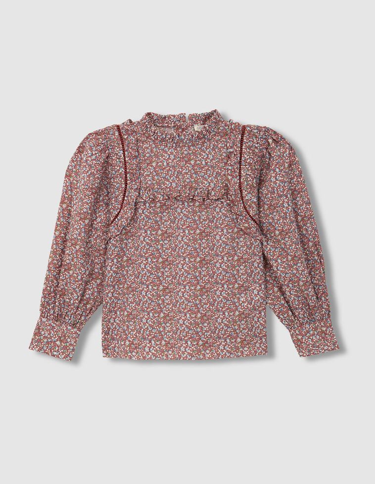 Blusa estampado florecitas granate