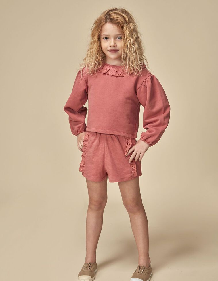 Sudadera con cuello de tira bordada