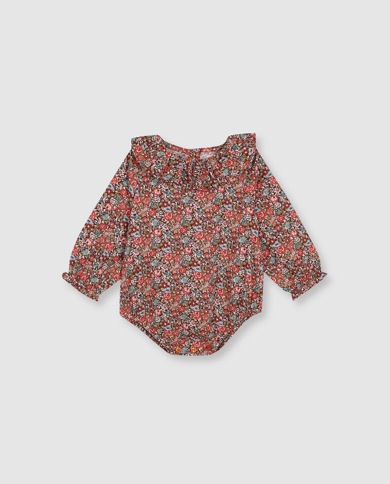 Body blusa con estampado de flores naranja beb&eacute;