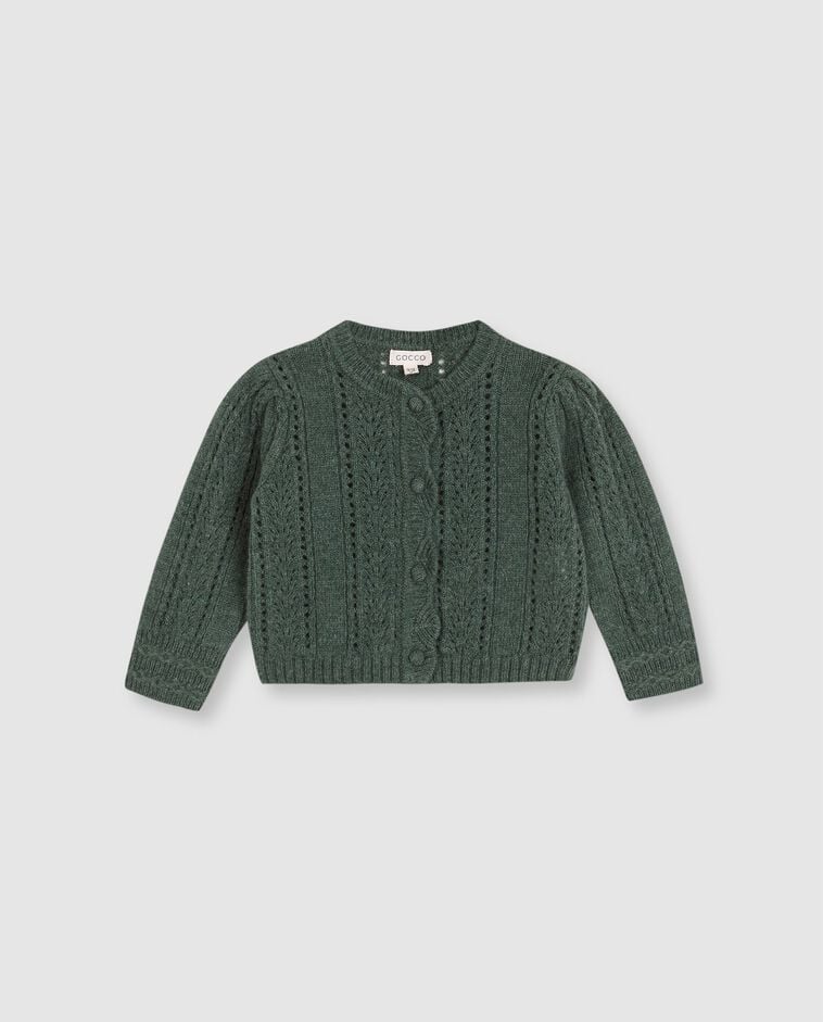 Chaqueta con calados verde beb&eacute;