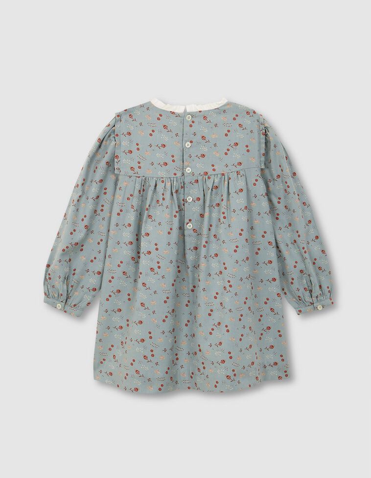 Vestido Estampado De Flores  Azul Nuevo 