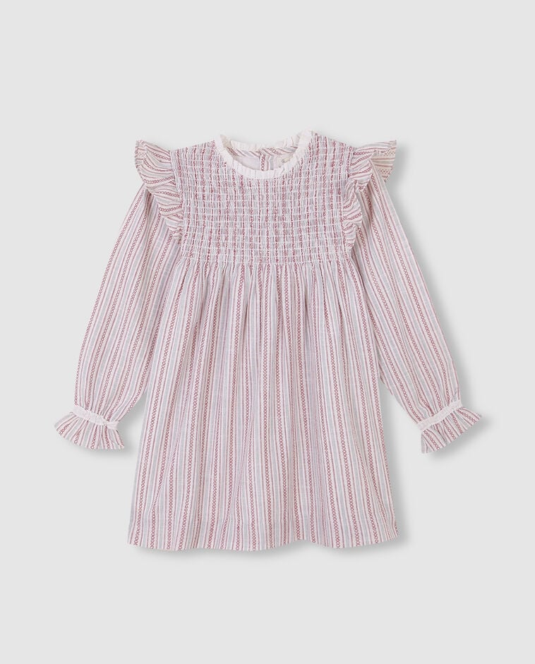 Vestido rayas blanco ni&ntilde;a