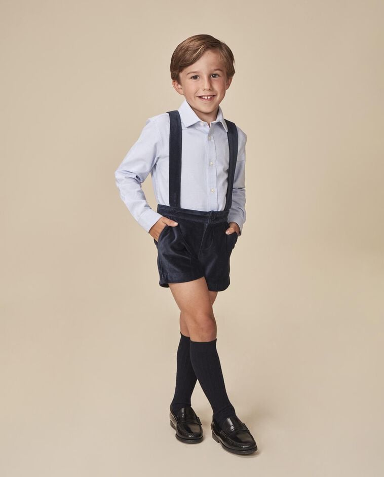 Pantal&oacute;n corto terciopelo azul ni&ntilde;o