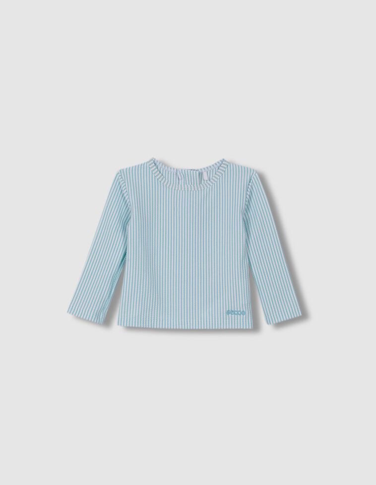 Camiseta protección rayitas azul y blanco