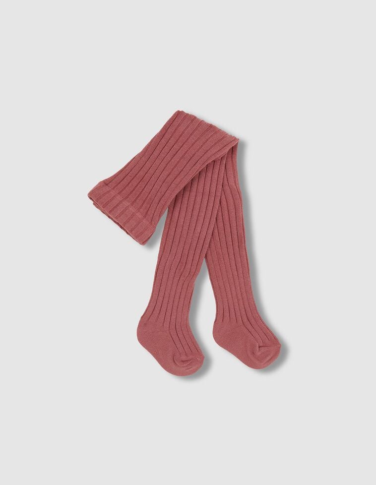 Leotardos de canalé rosa