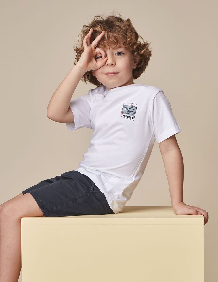 Camiseta print waves blanco