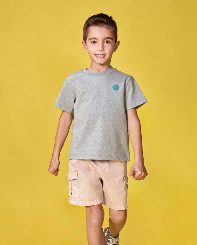 Pantal&oacute;n cargo corto con cintura el&aacute;stica piedra