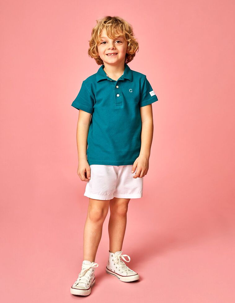 Polo de piqué verde petróleo
