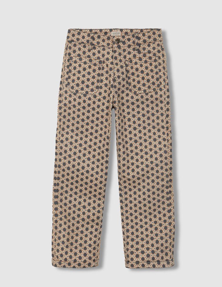 Pantalón de twill estampado gris