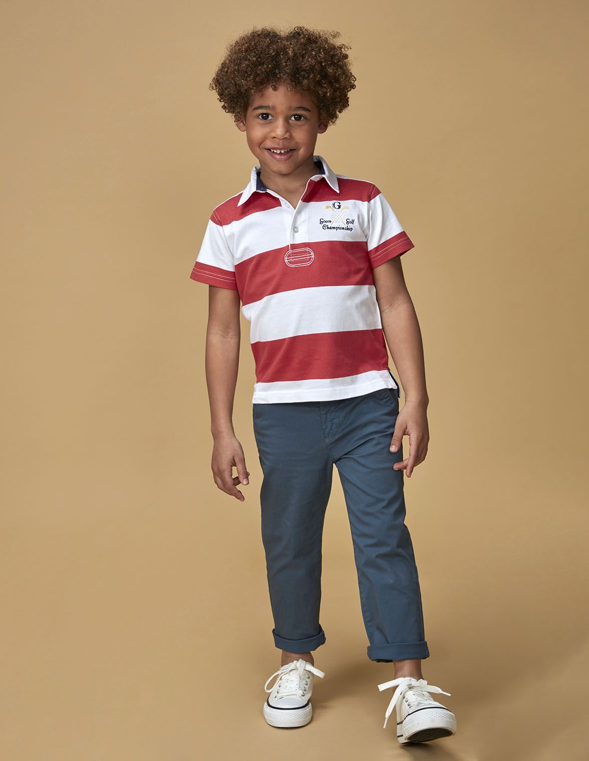 Polo parche golf azul claro para nino Gocco