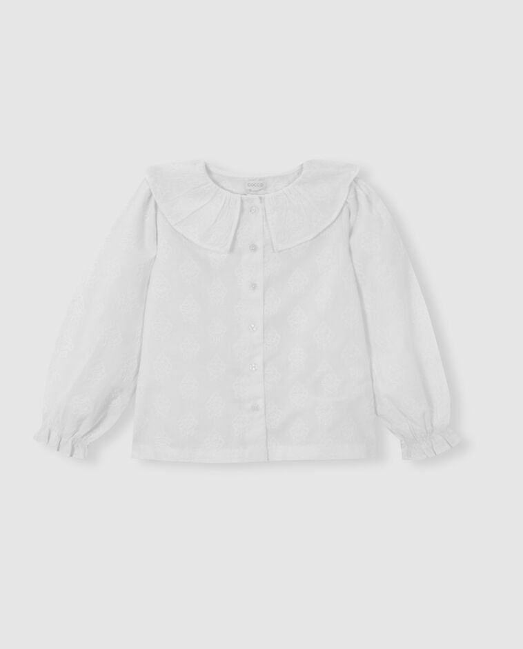 Blusa con bordados blanco ni&ntilde;a